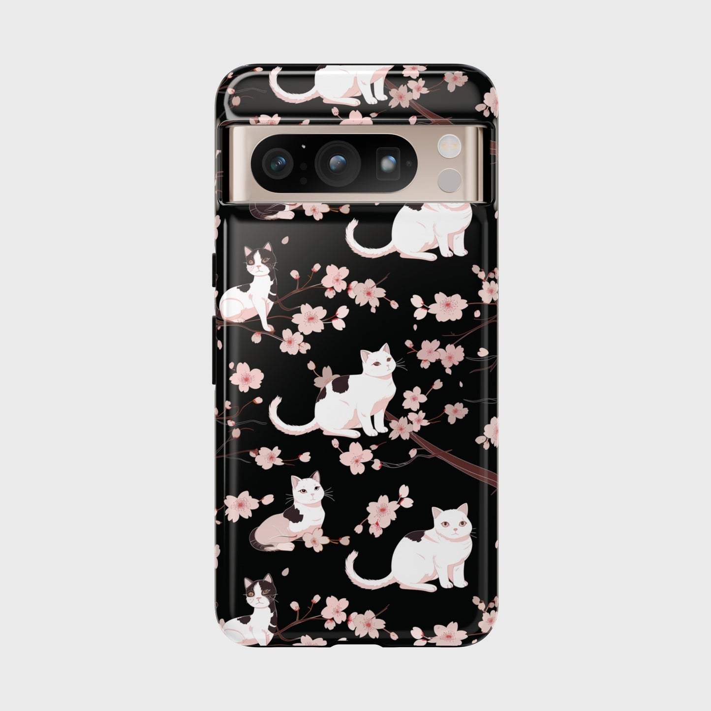 Cats & Cherry Blossom Pattern Design Google Pixel Phone Case
