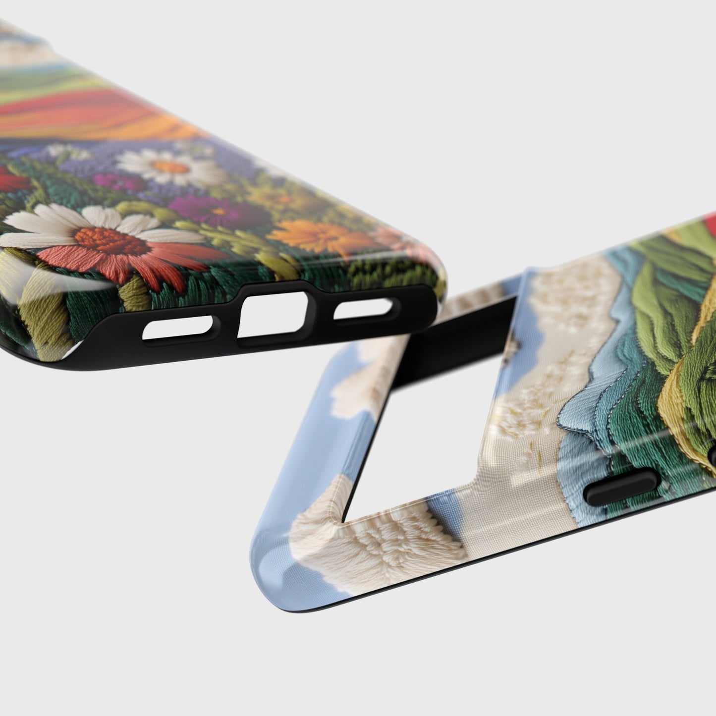Flower Blooming Hills Embroidery Art Design Phone Case for Google Pixel