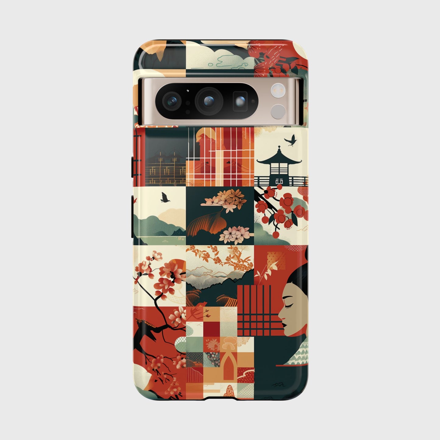 Modern Japanese Illustration Collage Design Phone Case for Google Pixel