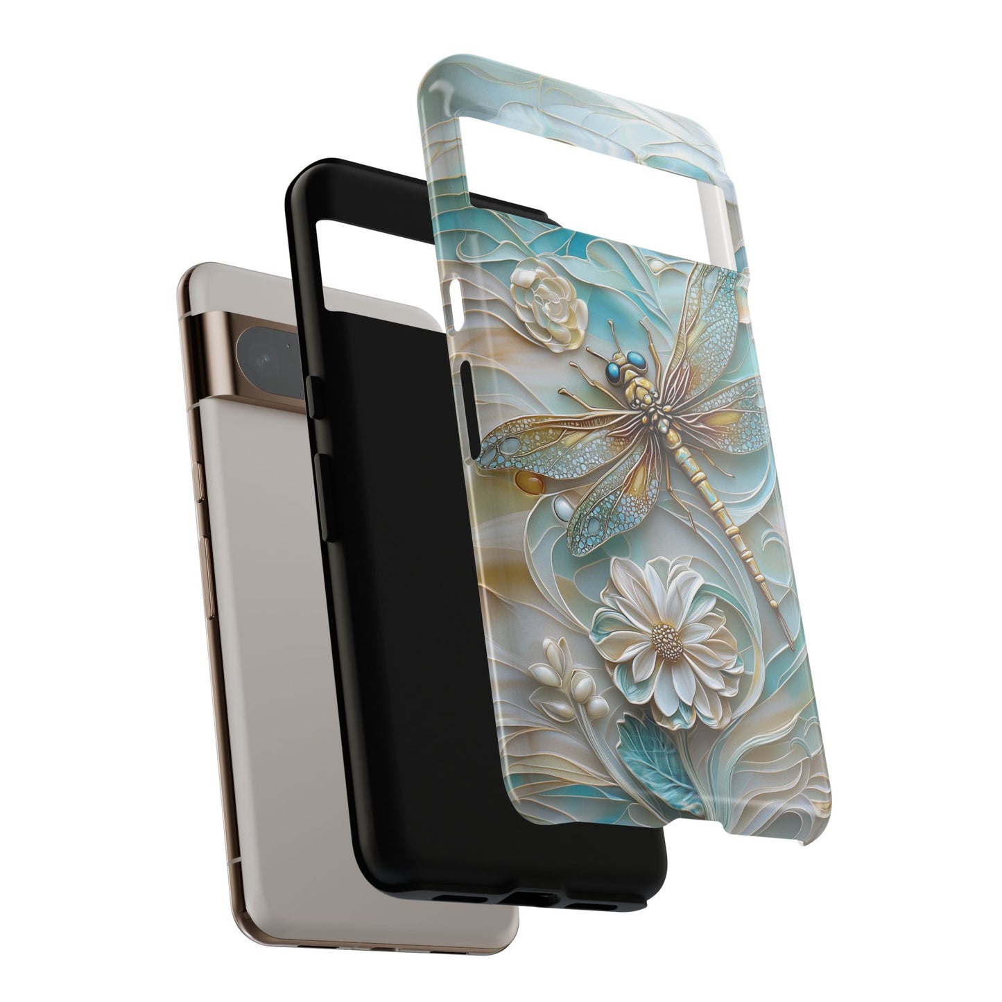 Dragonfly Stained Glass Art Phone Case for Google Pixel