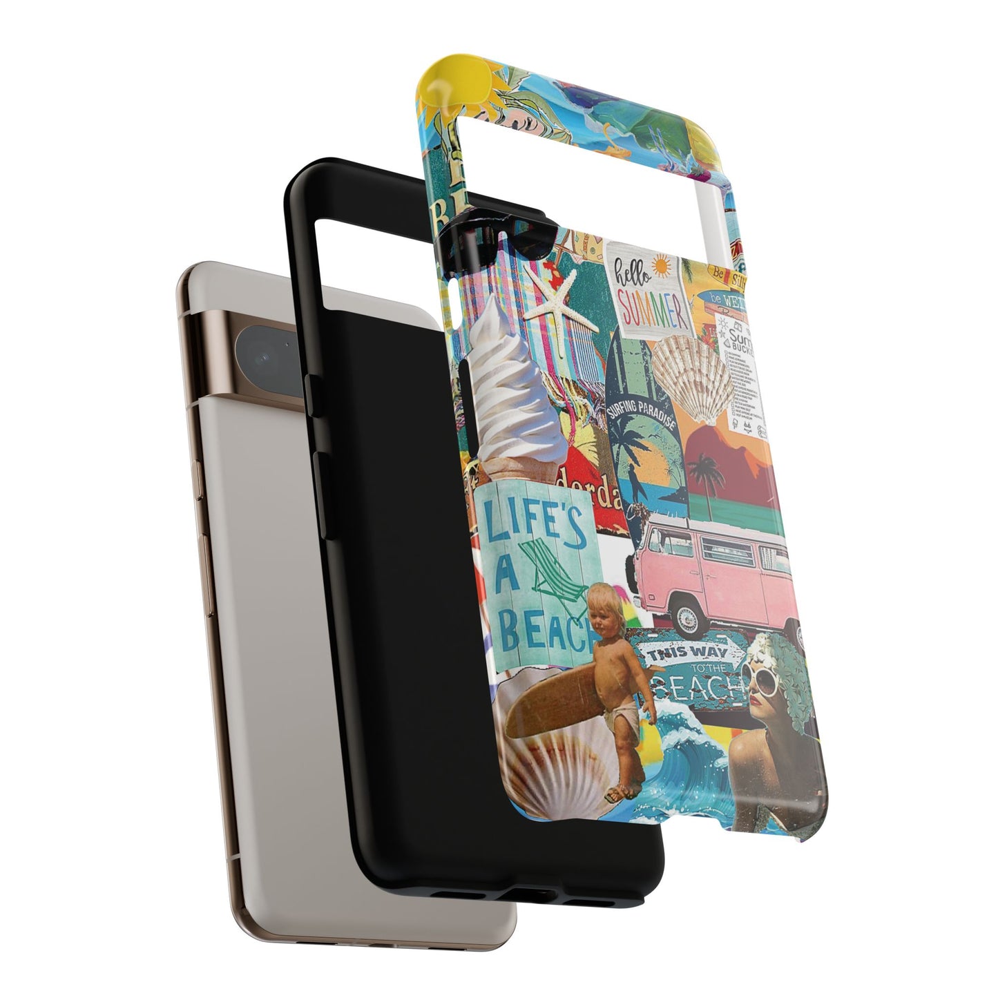 Vintage Summer Beach Collage Design Phone Case for Google Pixel
