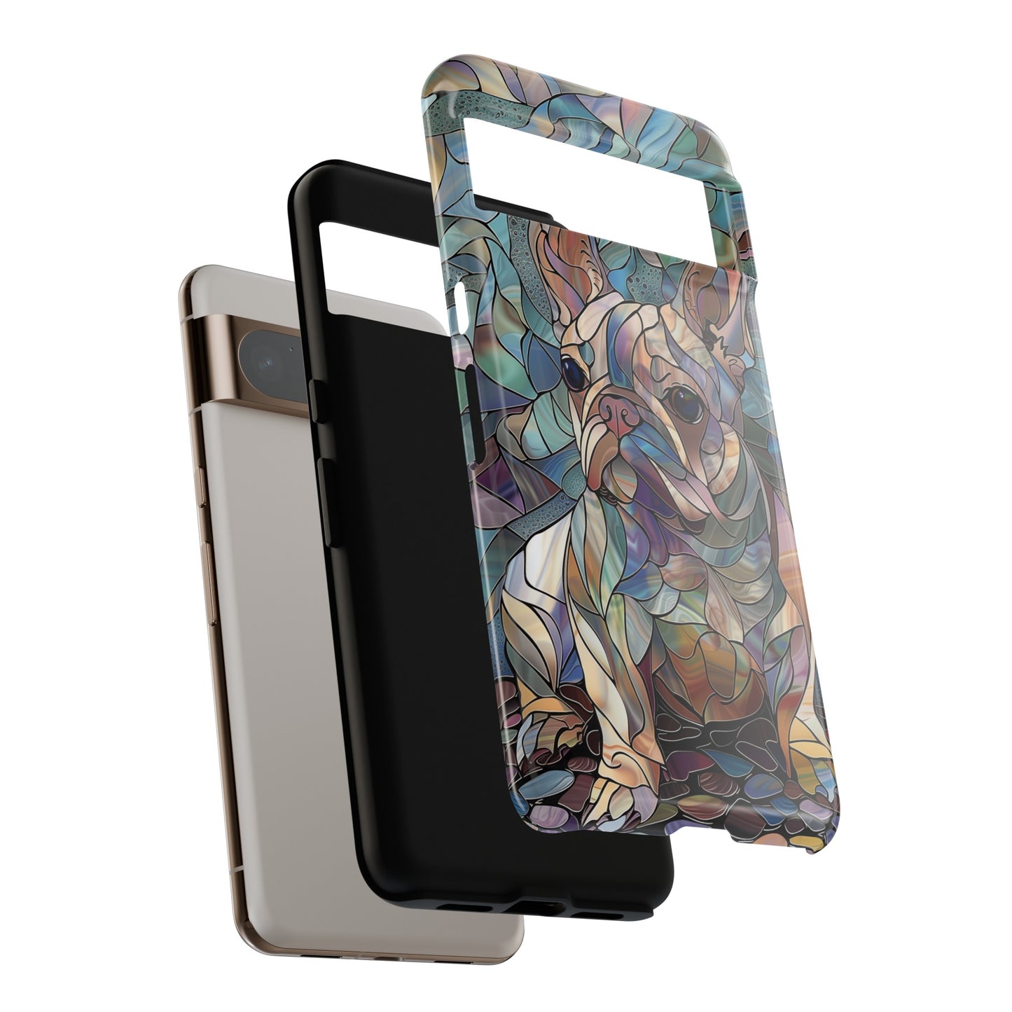 Cute French Bulldog Stained Glass Design Google Pixel Phone Case