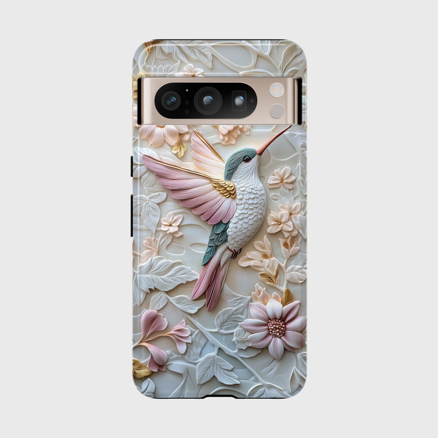 Delicate Hummingbird Floral Art Design Phone Case for Google Pixel