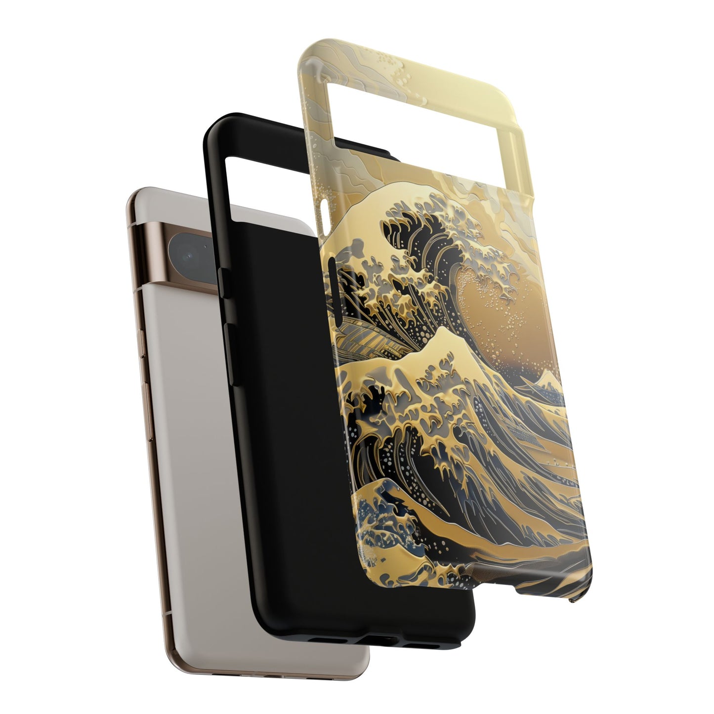 The Great Wave Gold Theme Design Google Pixel Phone Case
