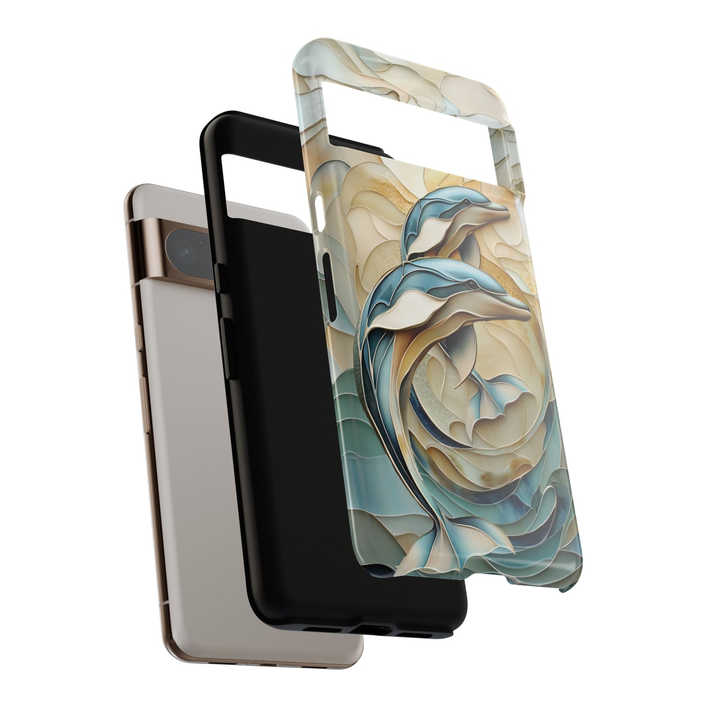 Dolphin Stained Glass Design Google Pixel Phone Case