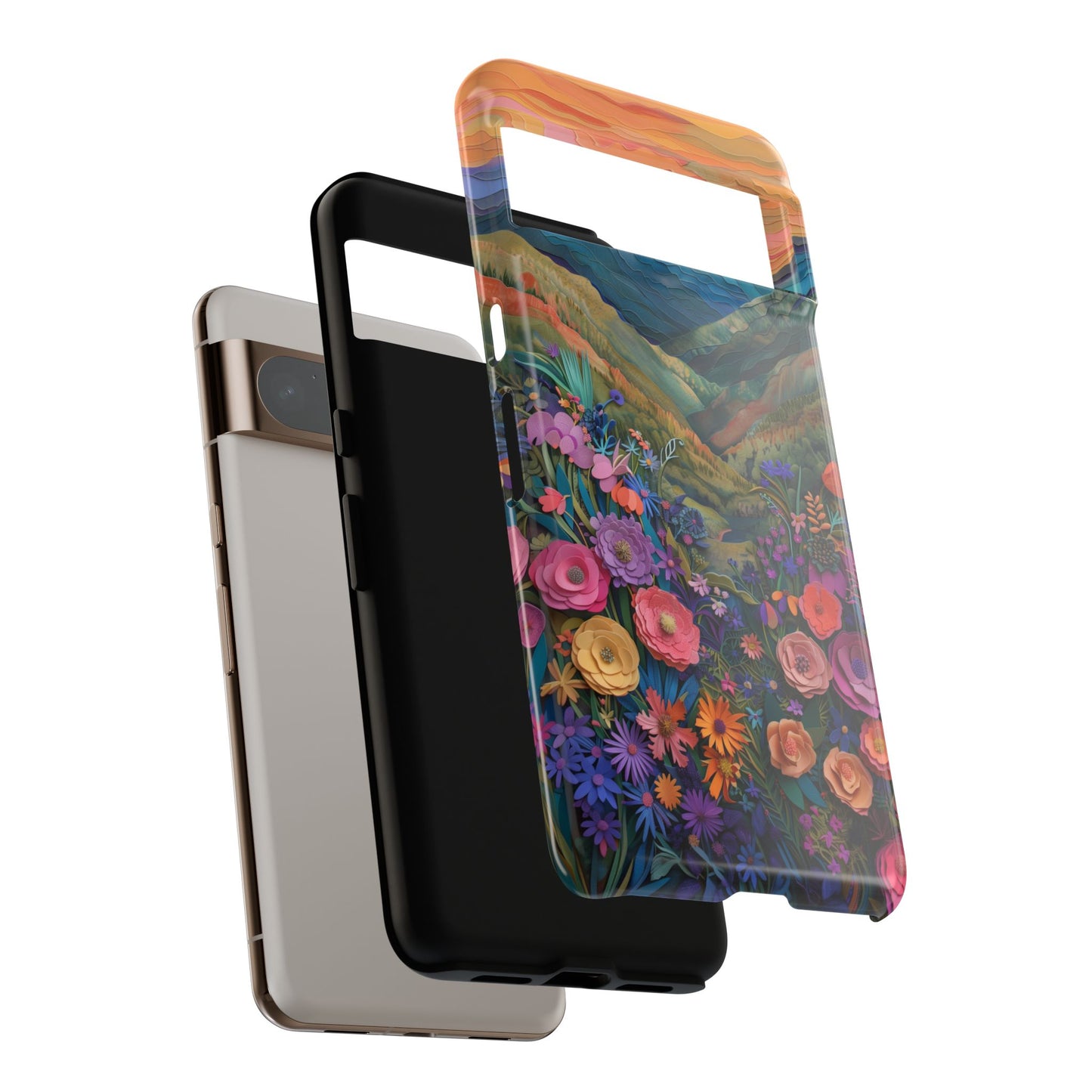 Flower Blossom Mountain Landscape Design Google Pixel Phone Case