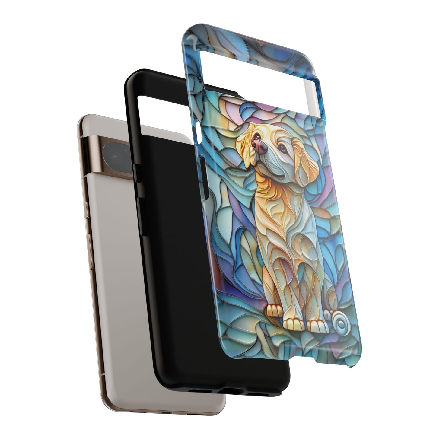 Golden Retriever Puppy Stained Glass Design Phone Case for Google Pixel
