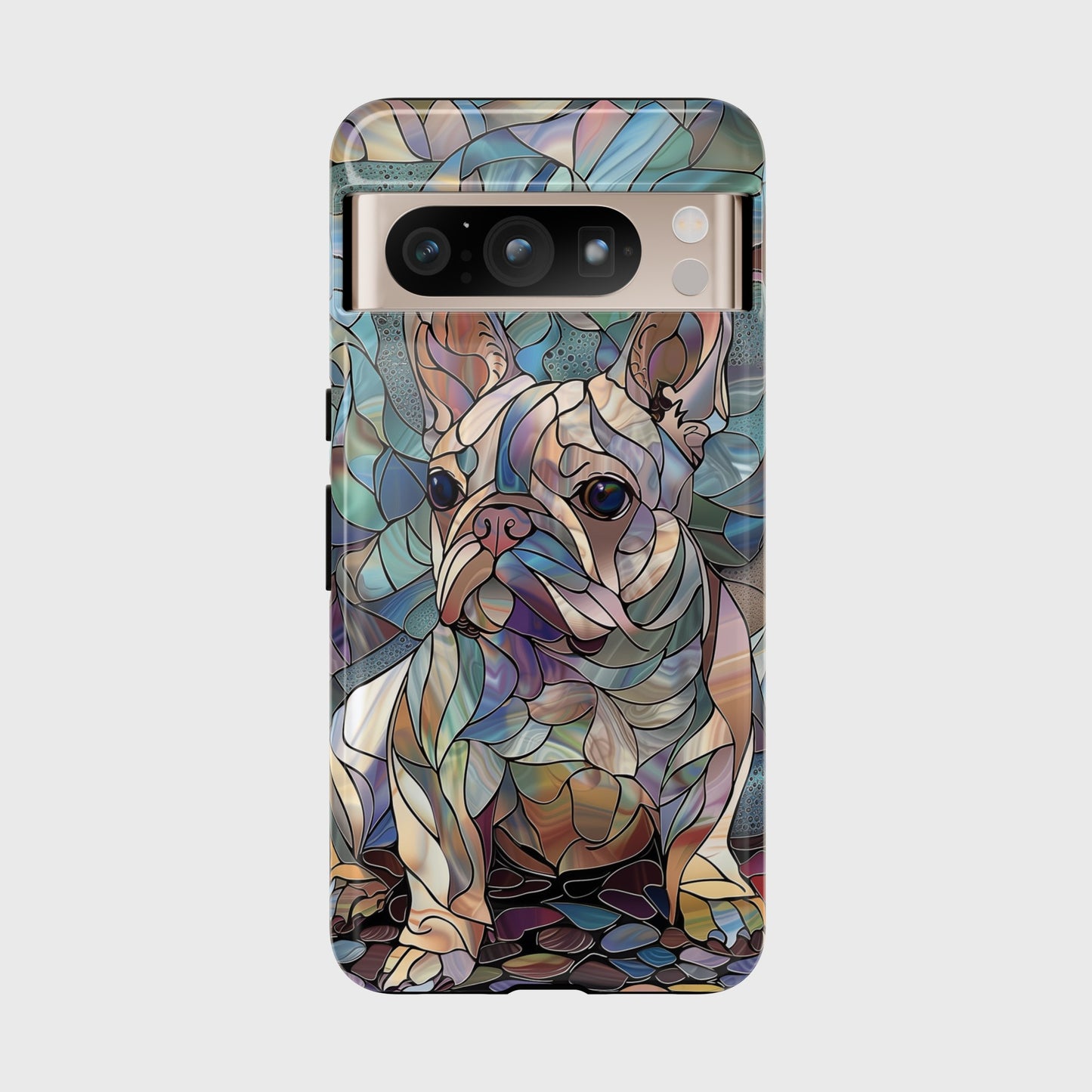 Cute French Bulldog Stained Glass Design Google Pixel Phone Case