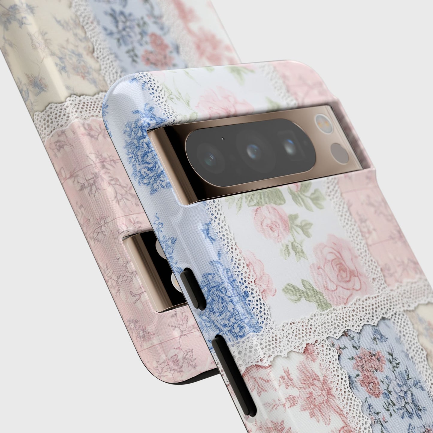Coquette Lace Fabric Patchwork Design Phone Case for Google Pixel