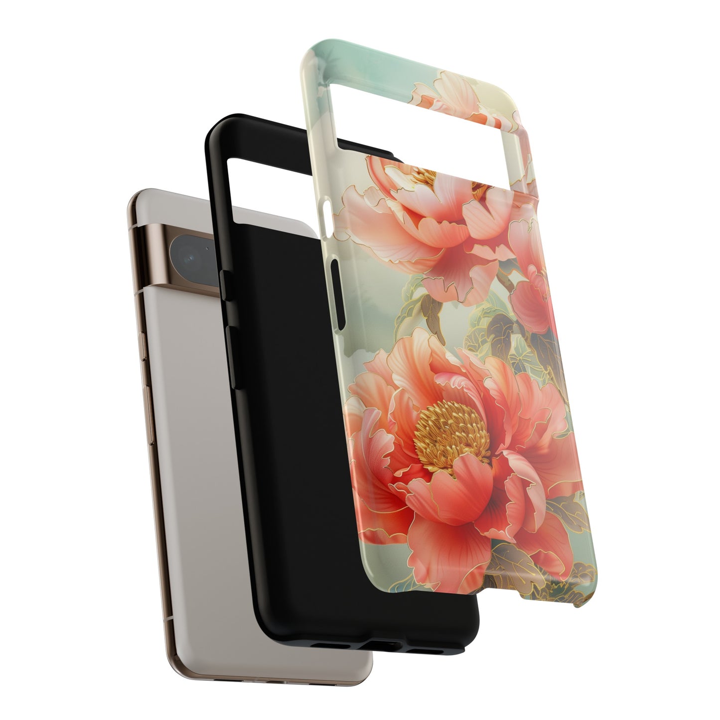 Peony Flowers Japanese Art Design Google Pixel Phone Case