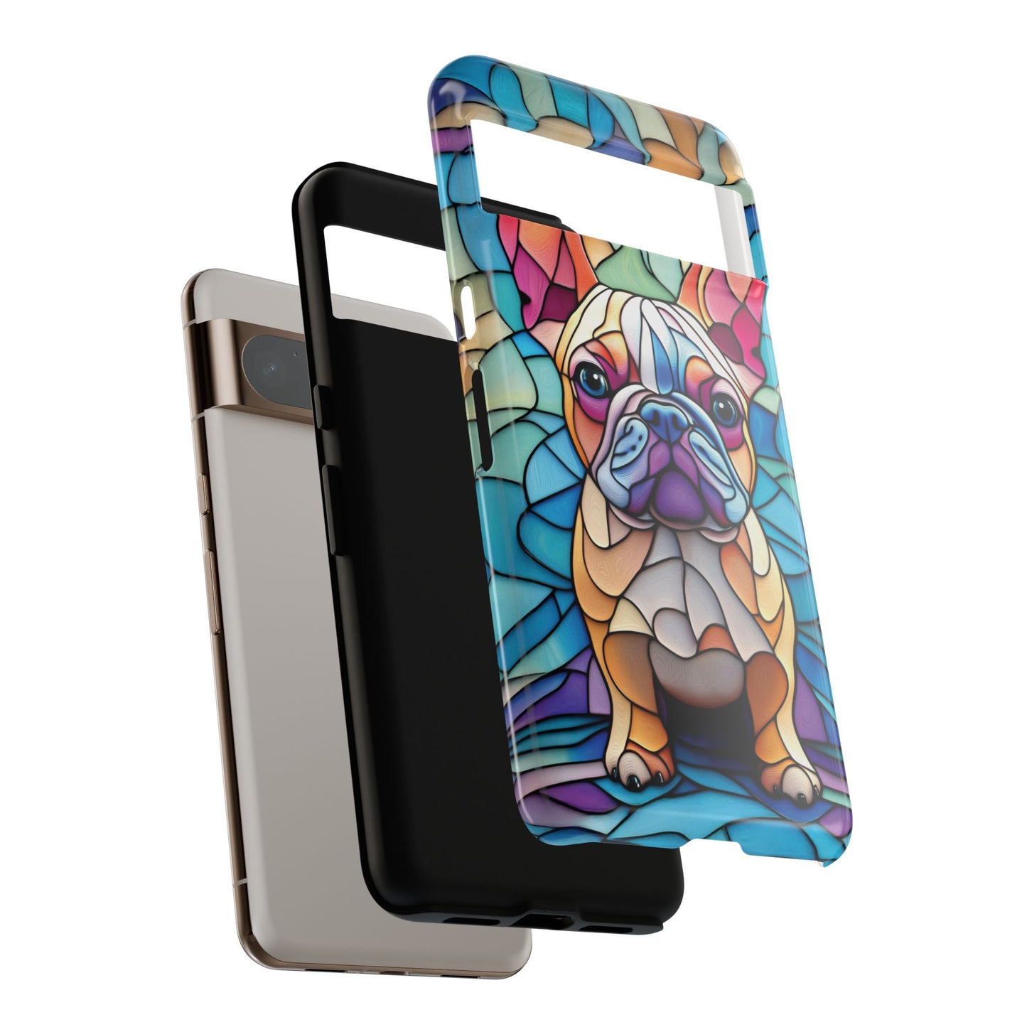Colourful Frenchie Stained Glass Design Phone Case for Google Pixel