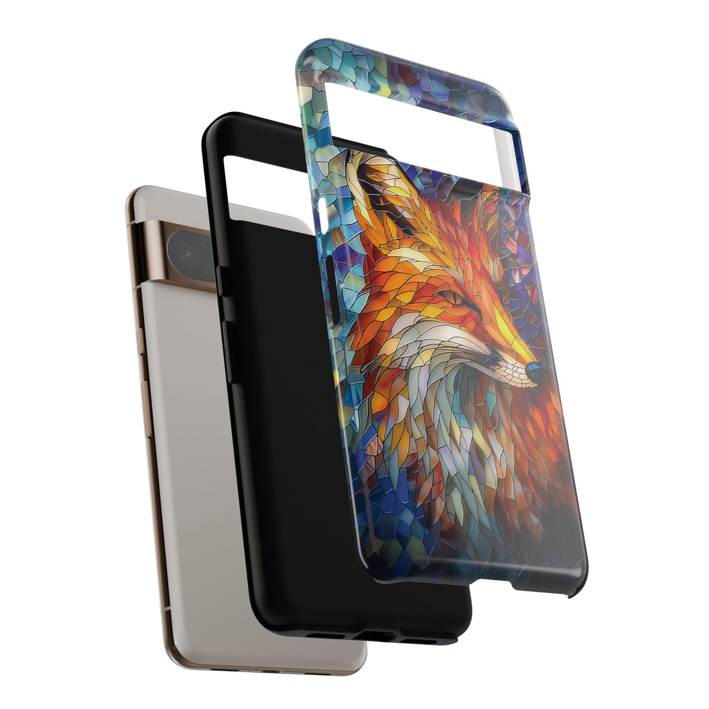 Orange Fox Stained Glass Design Phone Case for Google Pixel