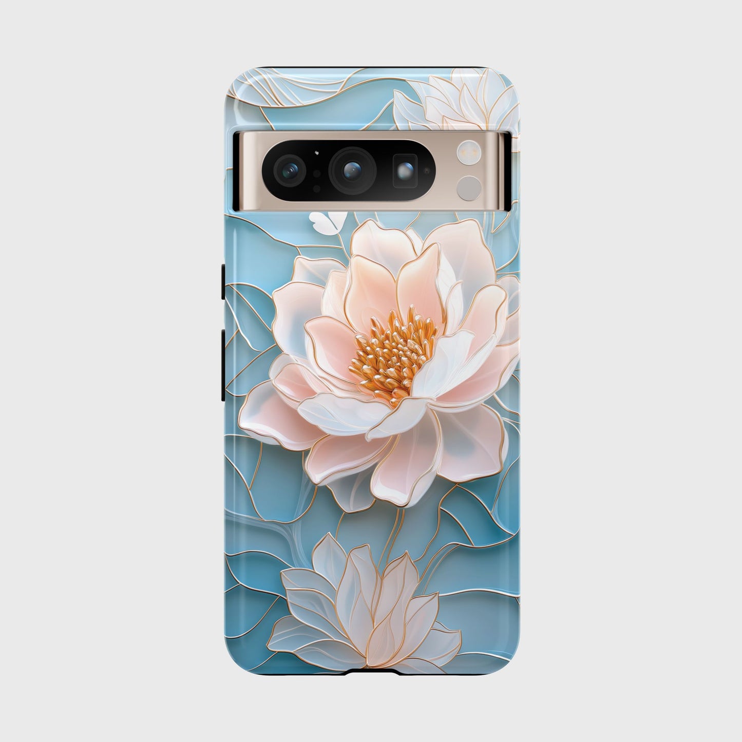 Peony Floral Stained Glass Design Phone Case for Google Pixel