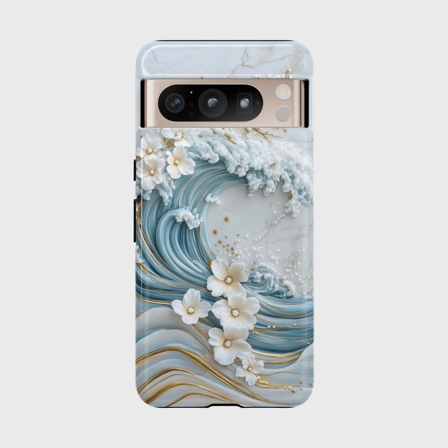 The Great Wave Floral Marble Theme Design 1 Phone Case for Google Pixel