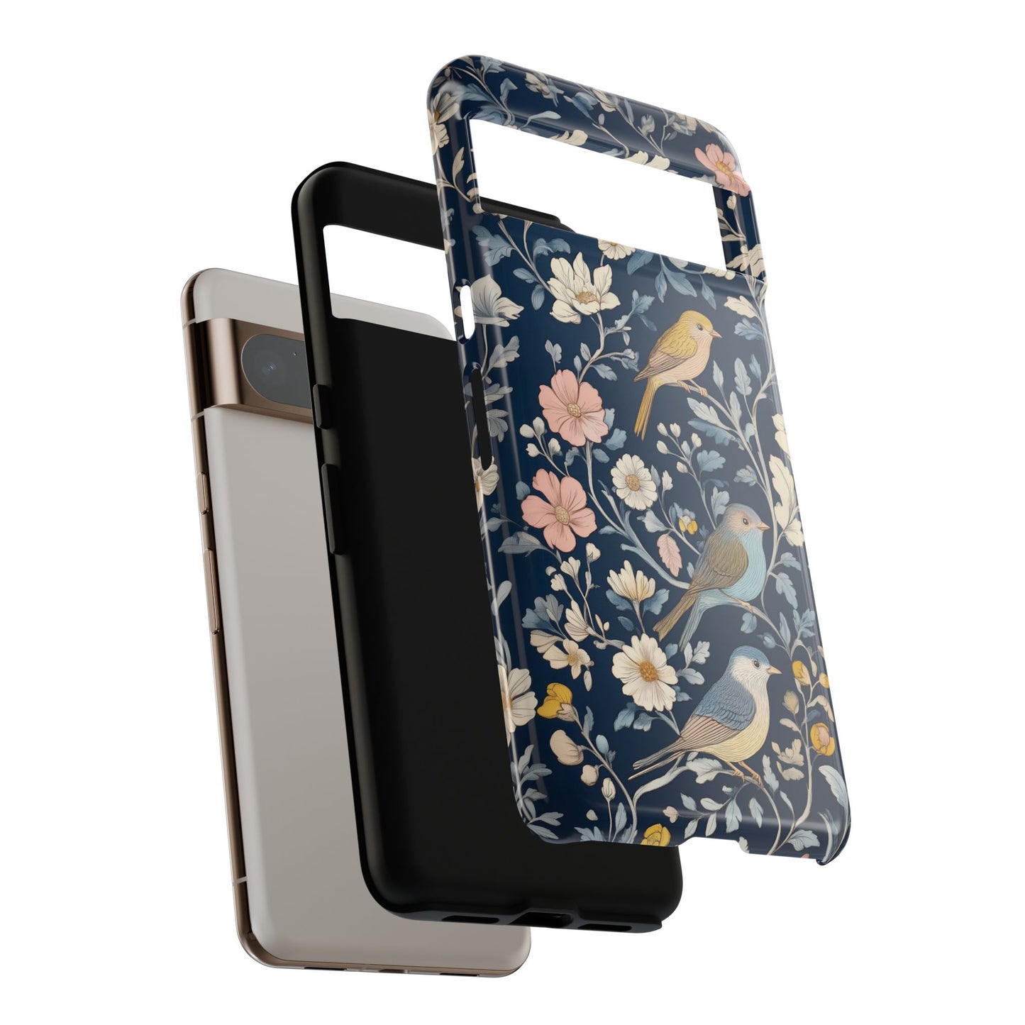 William Moris Inspired Birds Floral Design Google Pixel Phone Case