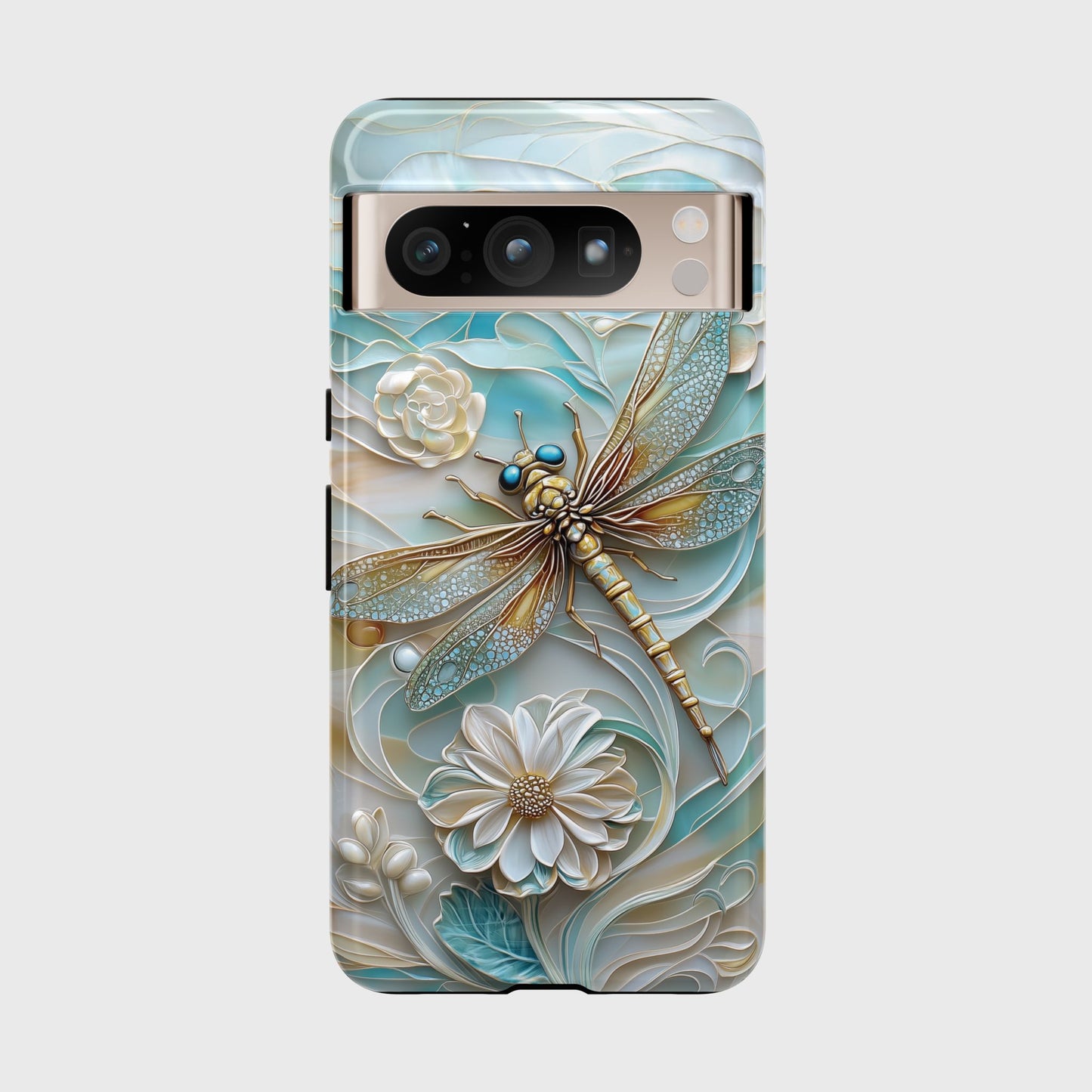 Dragonfly Stained Glass Art Phone Case for Google Pixel