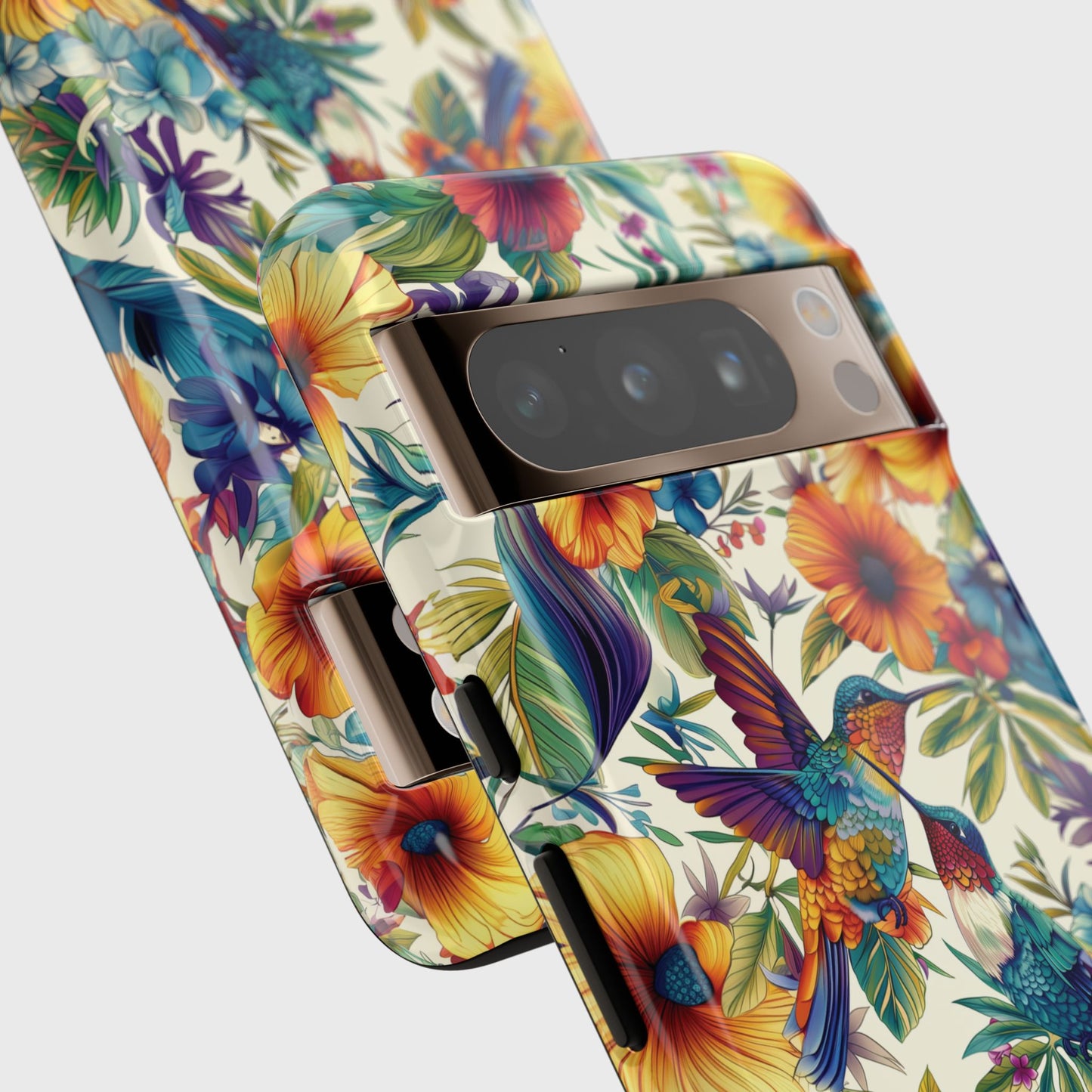 Tropical Floral Hummingbird Design Phone Case for Google Pixel