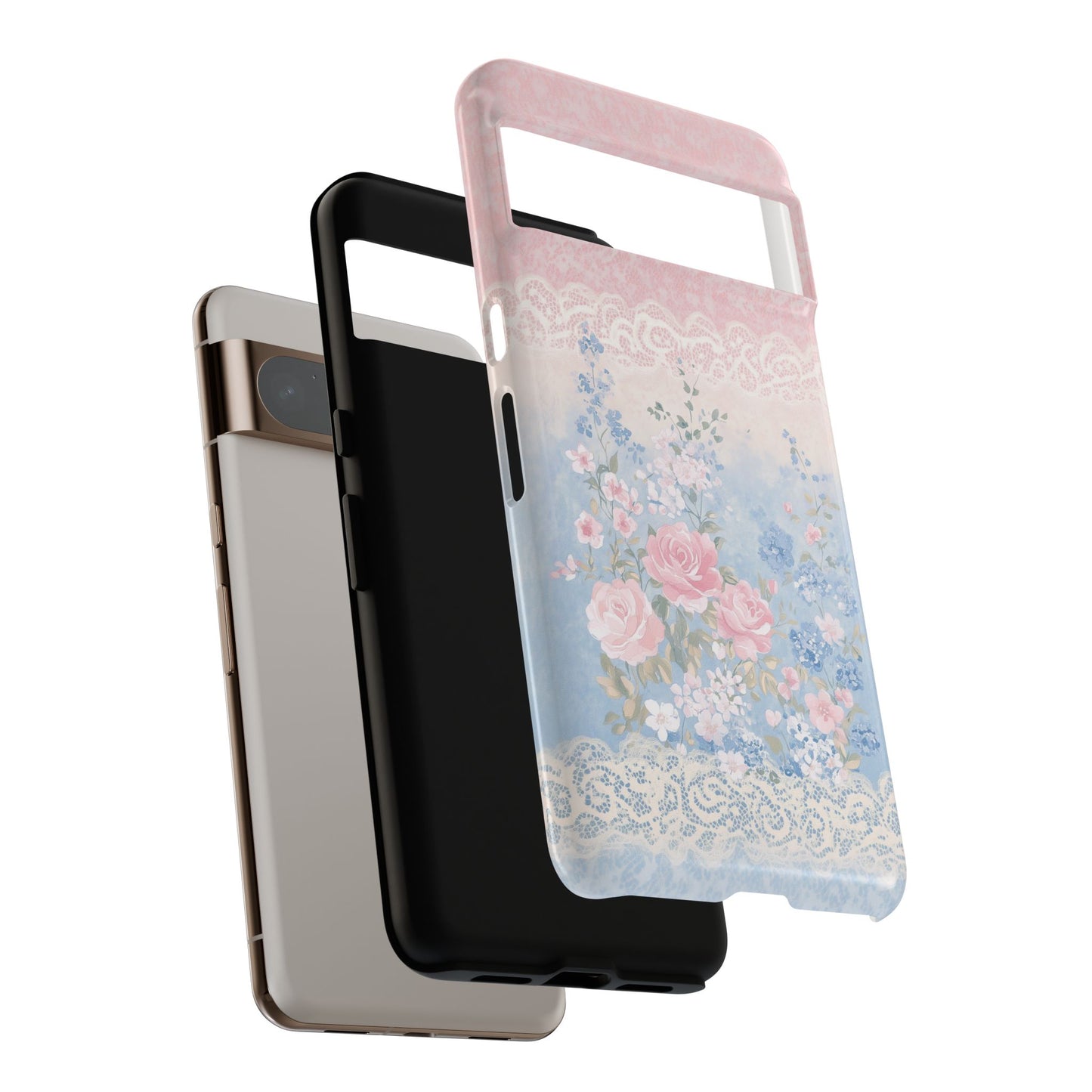 Coquette Chic Floral Lace Pattern Design Phone Case for Google Pixel
