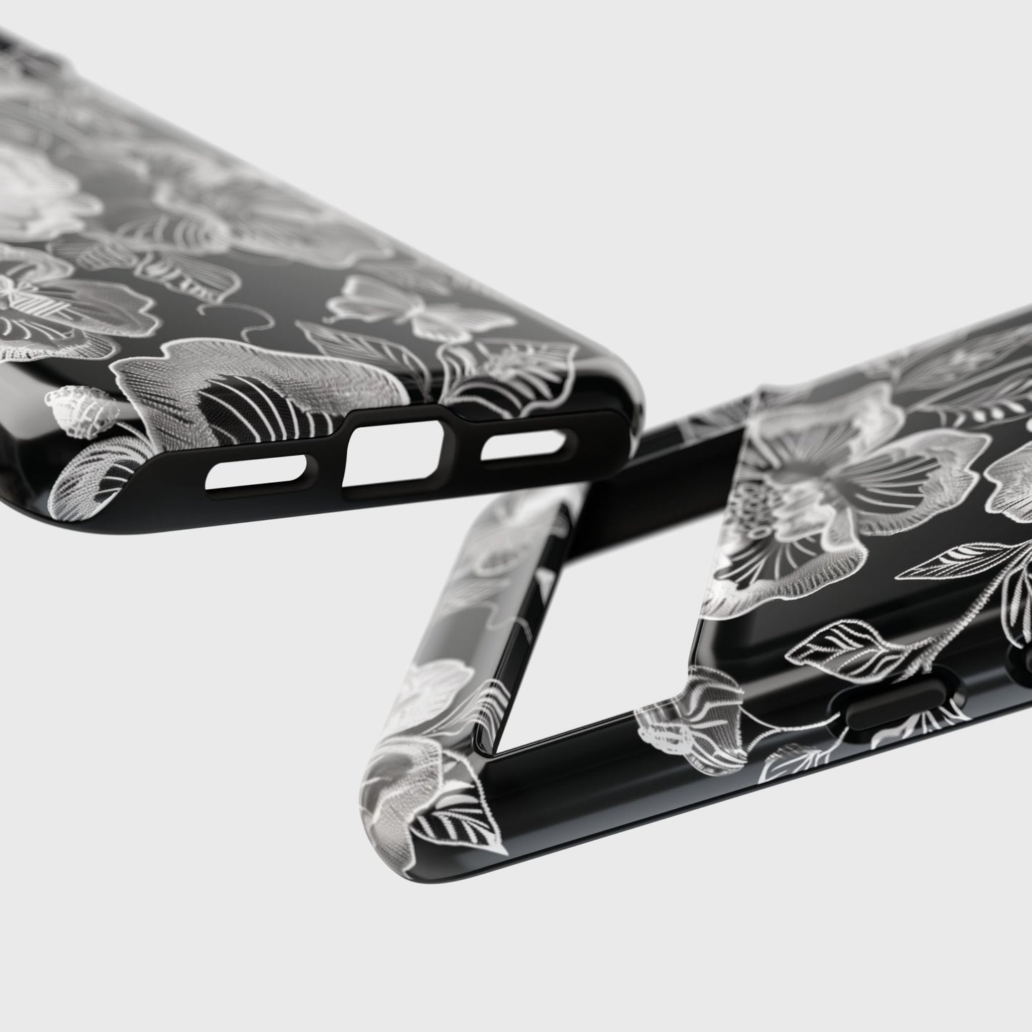 Elegant Vintage Black Lace Floral Design Phone Case for Google Pixel