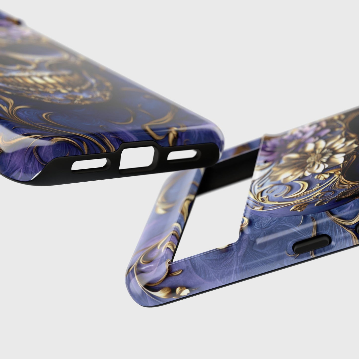 Gold Floral Skull Design Phone Case for Google Pixel