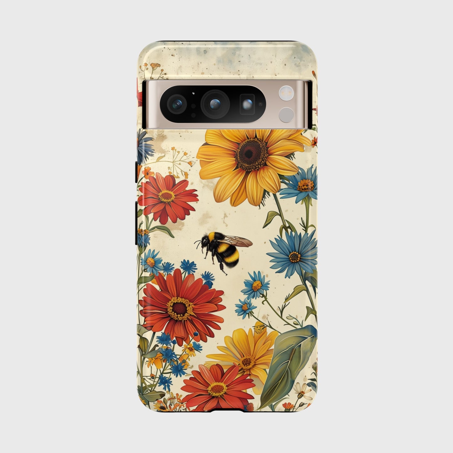 Retro Bumblebee Garden Design Google Pixel Phone Case