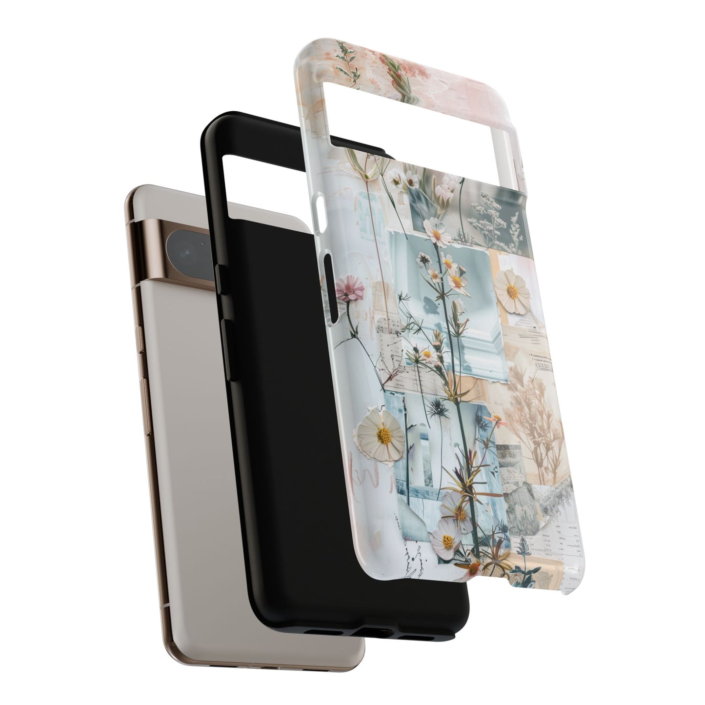 Wildflower Scrapbook Collage Design Phone Case for Google Pixel