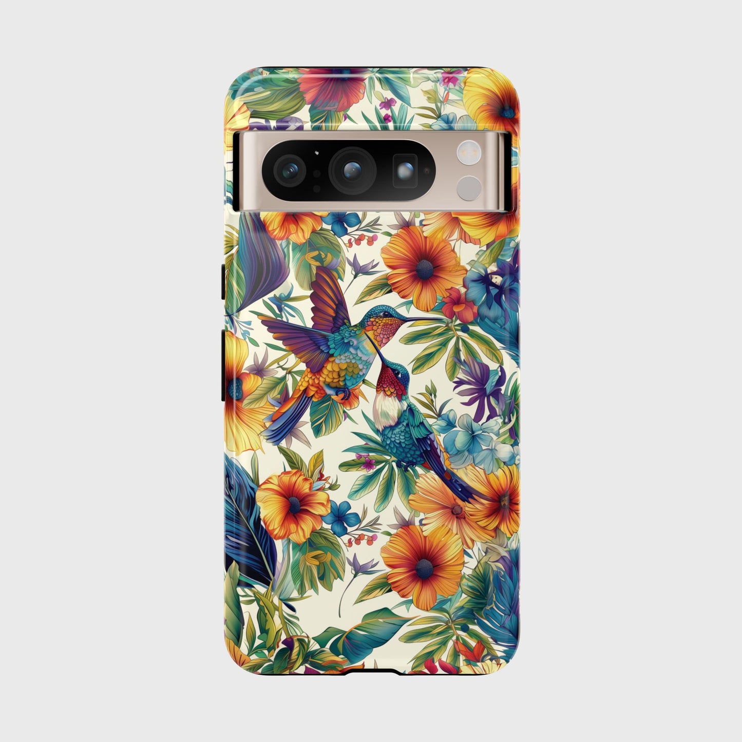 Tropical Floral Hummingbird Design Phone Case for Google Pixel