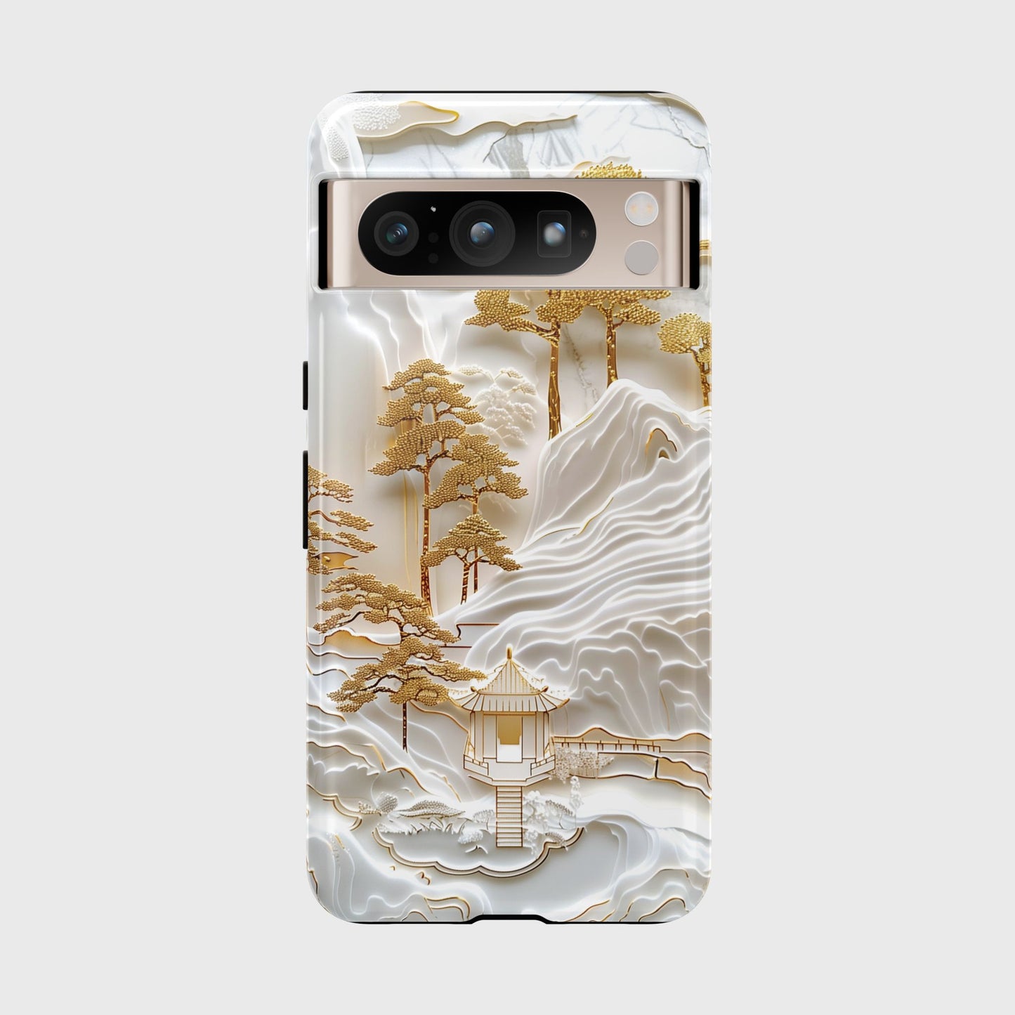 Golden 3D effect Chinese Landscape Art Design Phone Case for Google Pixel