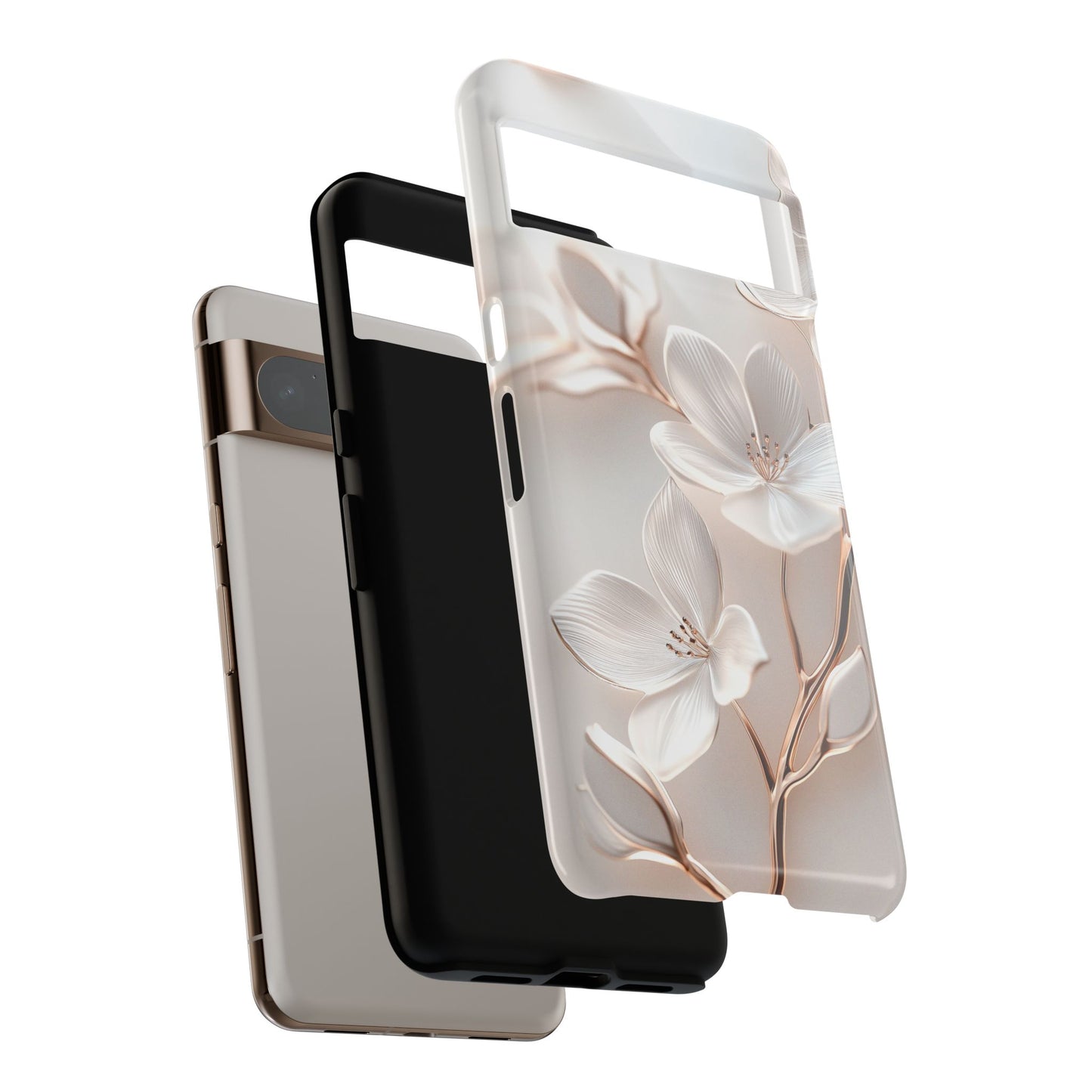 Delicate White Floral Design Phone Case for Google Pixel