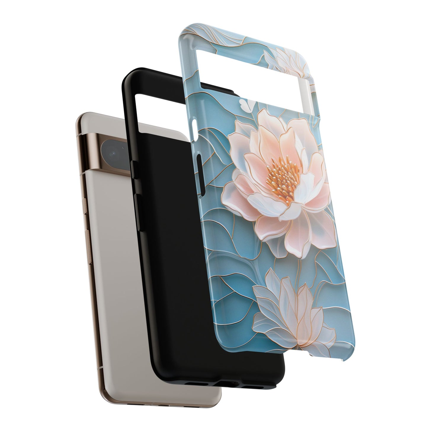 Peony Floral Stained Glass Design Phone Case for Google Pixel