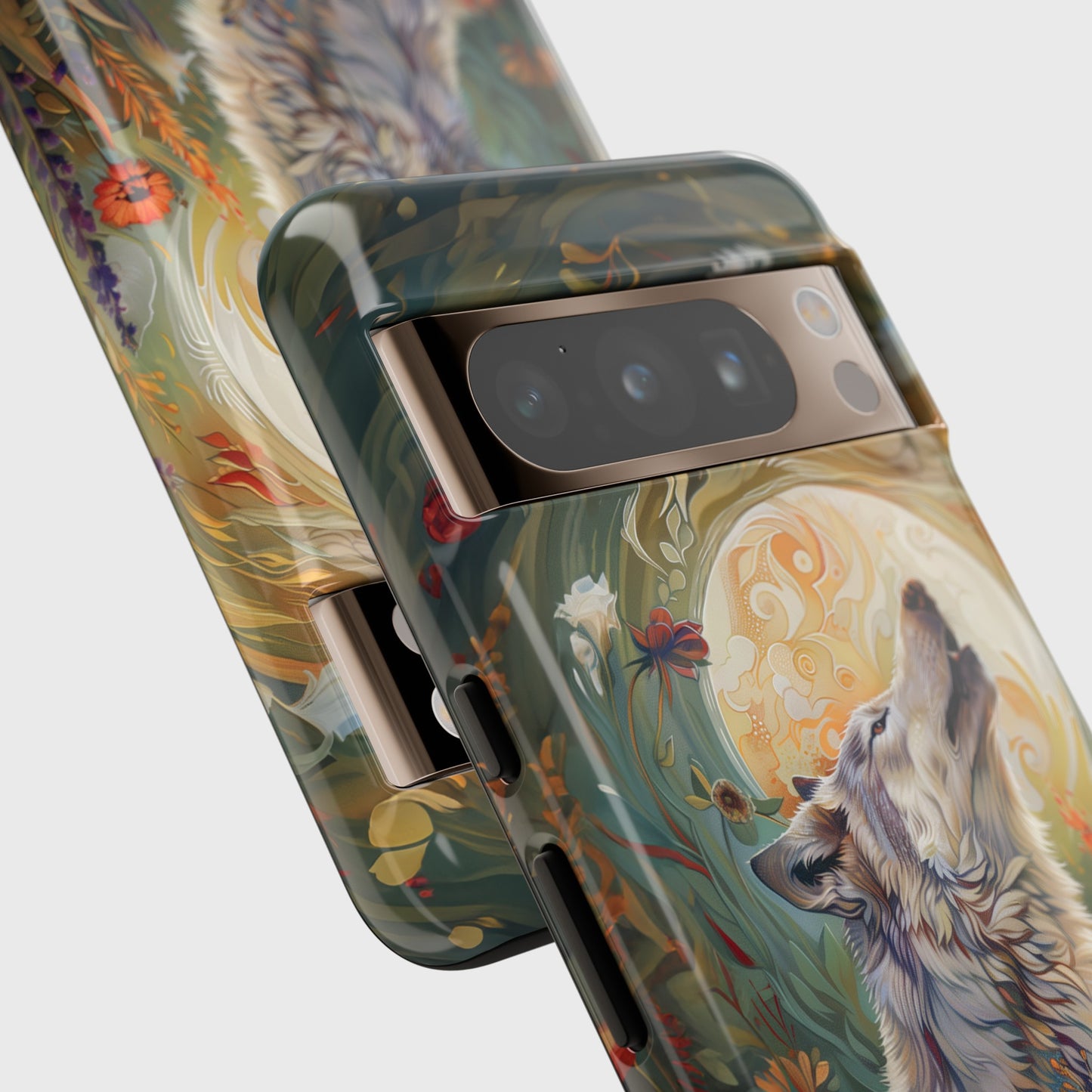 Ethereal Garden Howling Wolf Design Google Pixel Phone Case