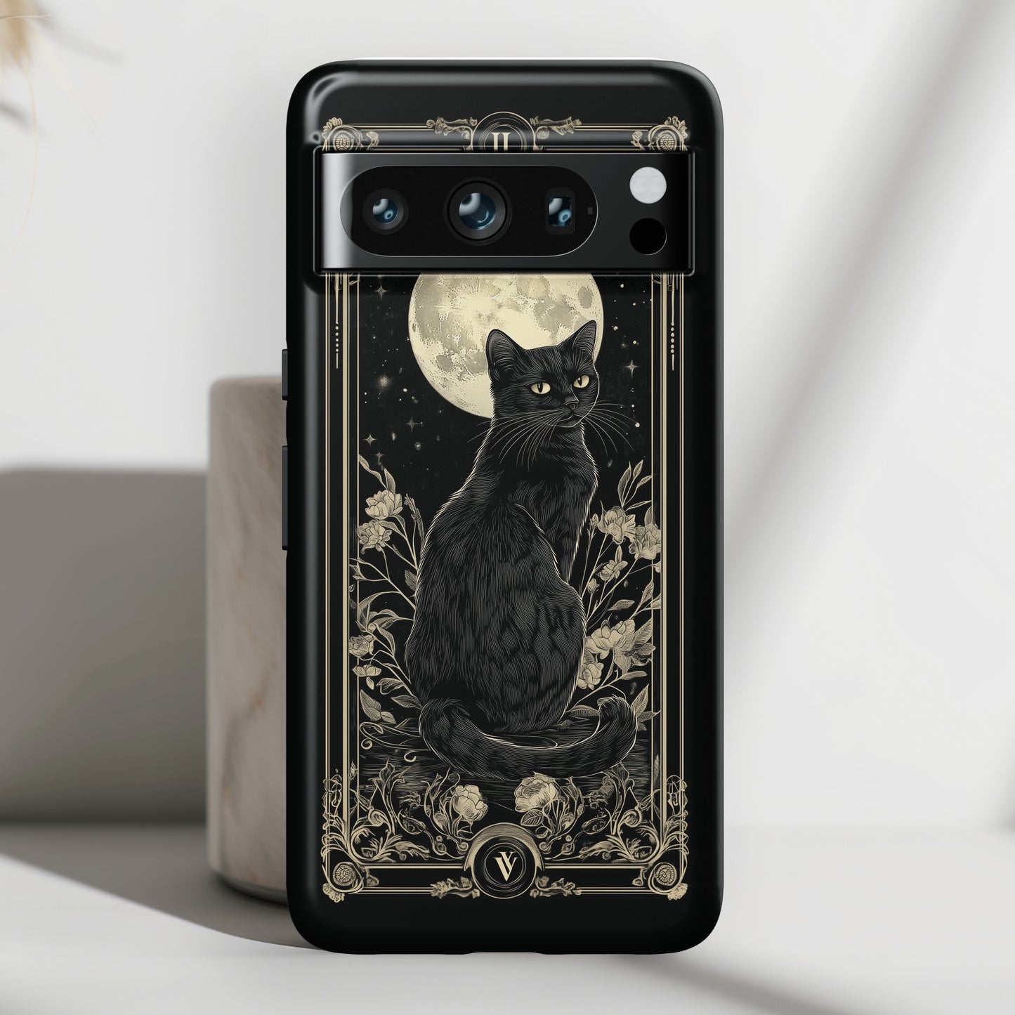 Black Cat Tarot Card Design Google Pixel Phone Case