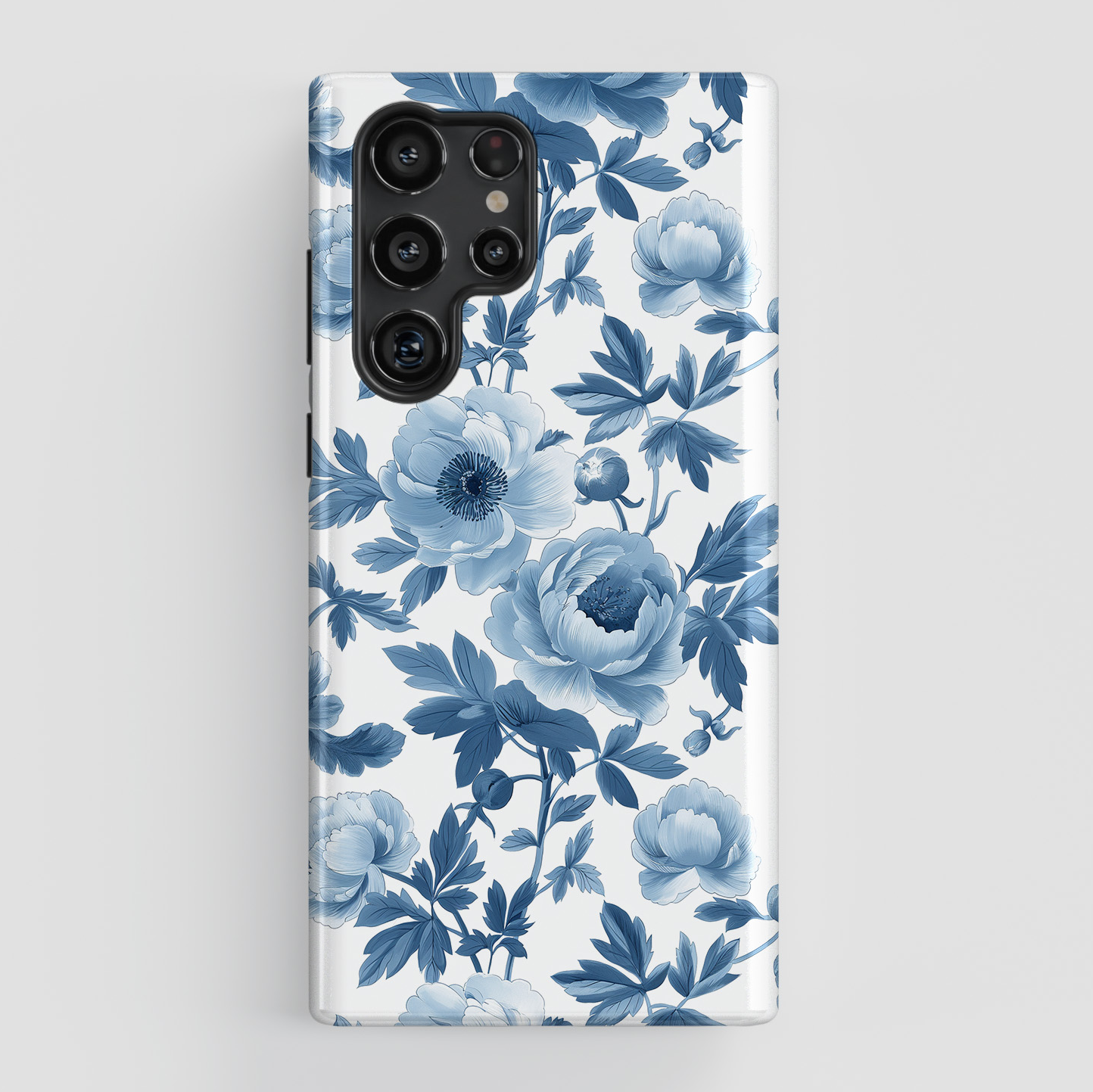 Blue Vintage Floral Design Case for Galaxy S series Phones