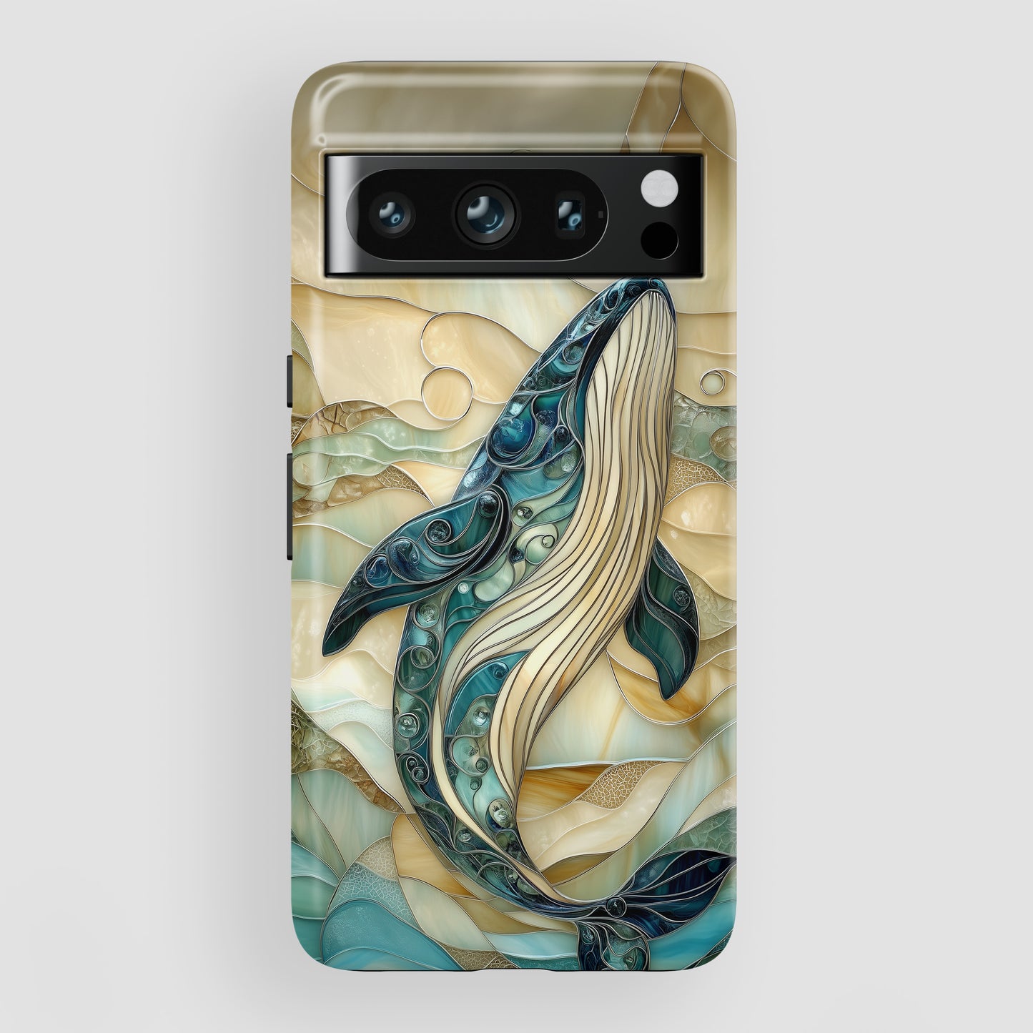 Blue Whale Stained Glass Design Print Google Pixel Phone Case