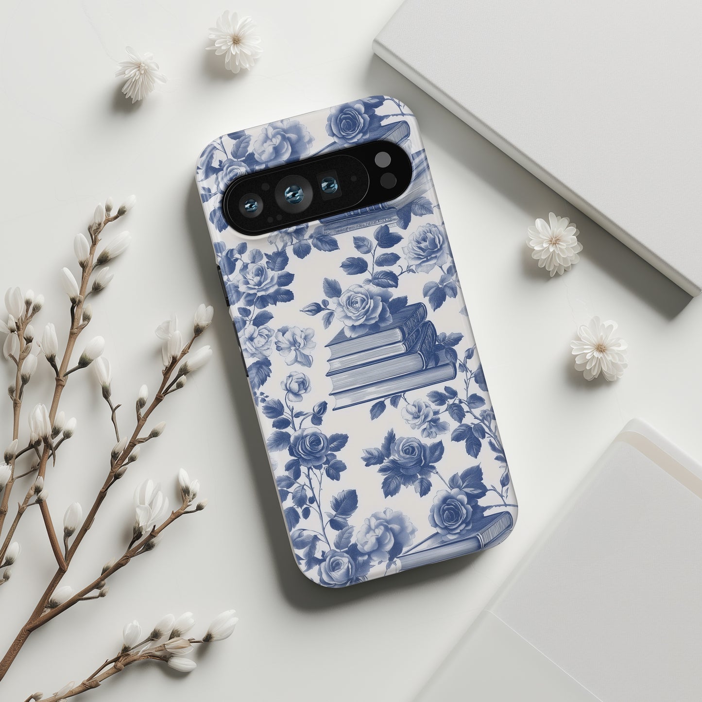 Book Floral Toile de Jouy Design Phone Case for Google Pixel