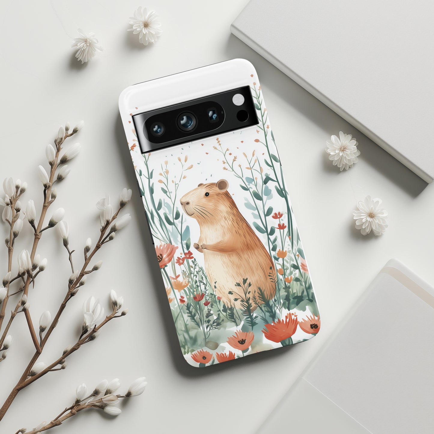 Capybara Watercolour Design Google Pixel Phone Case