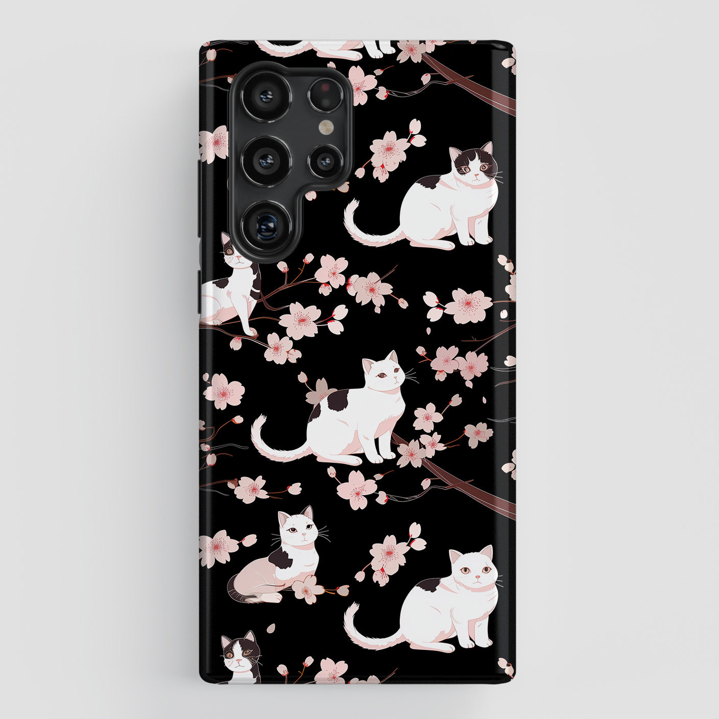 Cats & Cherry Blossom Pattern Design Case for Galaxy S series Phones