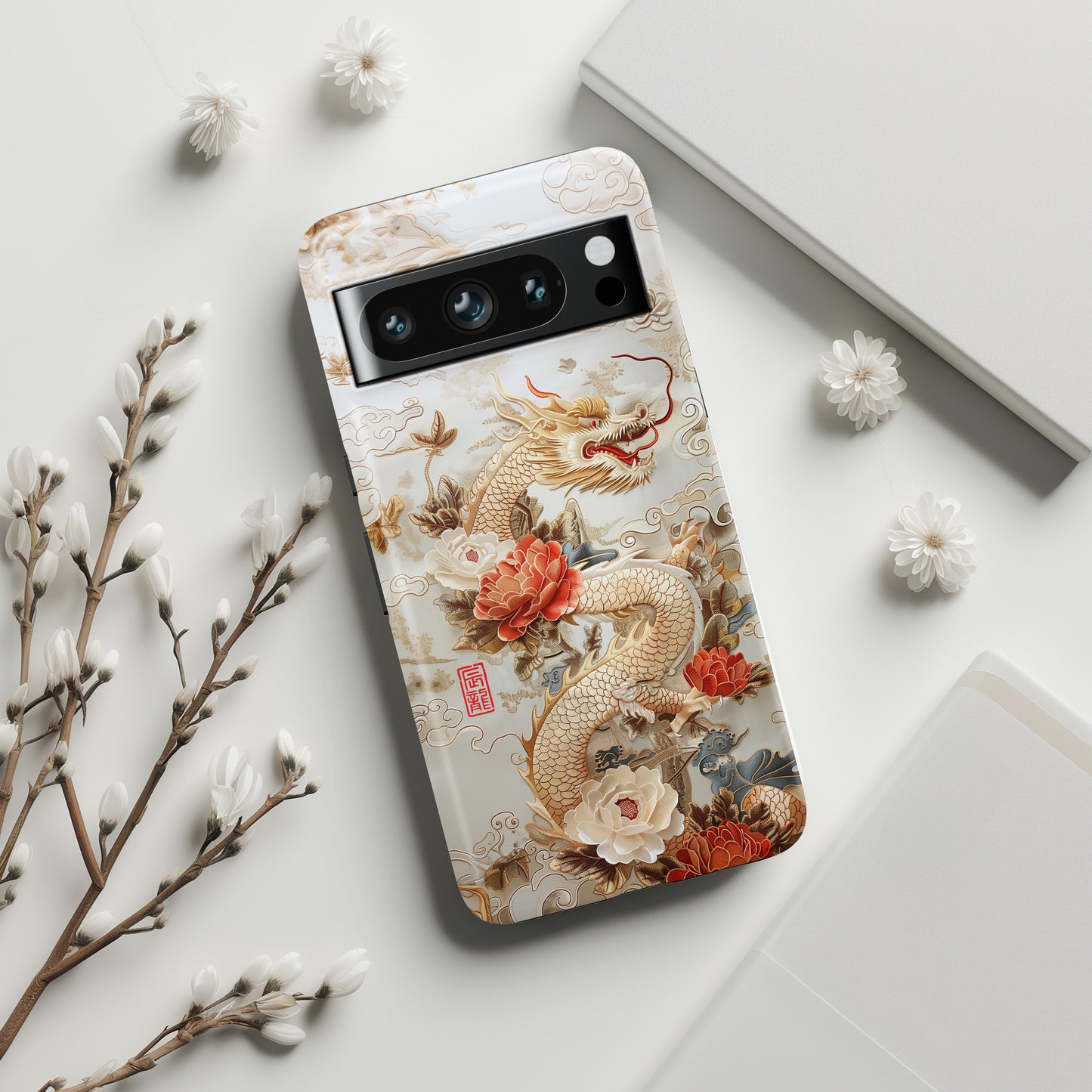 Chinese Dragon Embroidery Art Design Google Pixel Phone Case