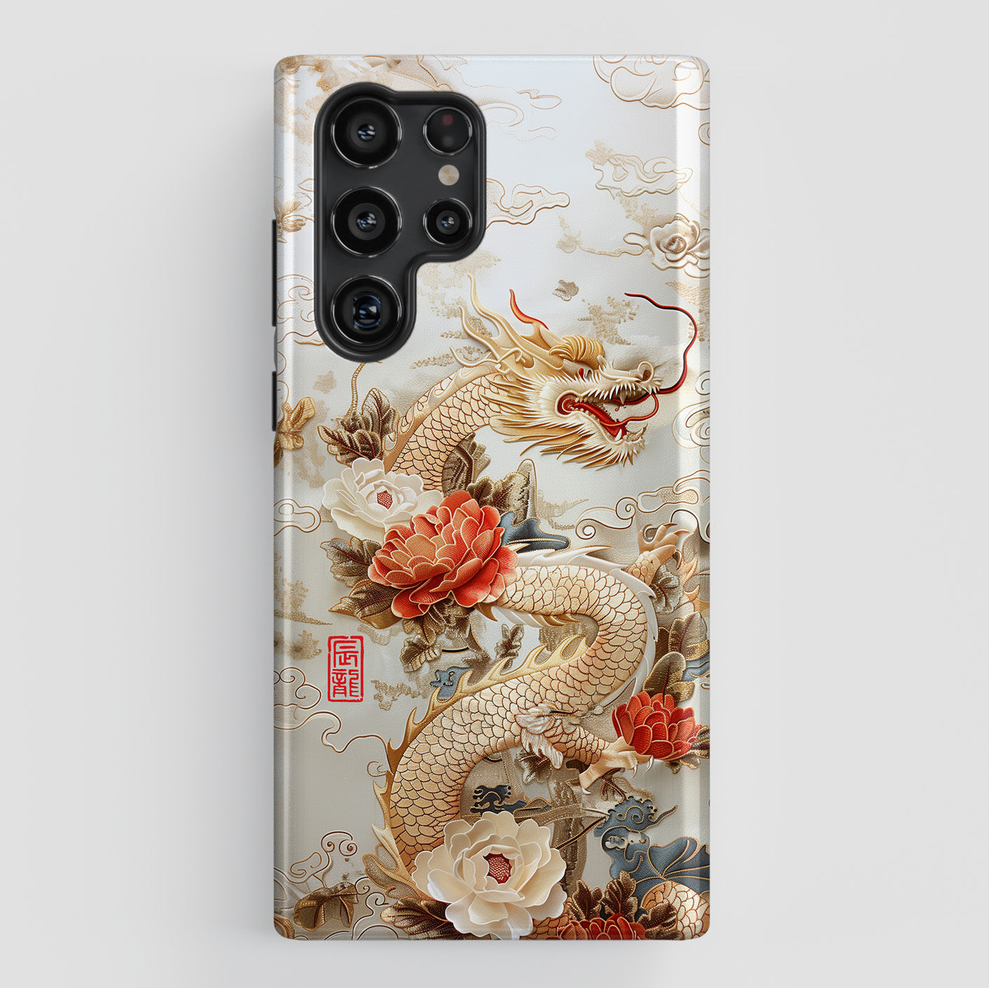 Chinese Dragon Embroidery Art Design Case for Galaxy S series Phones