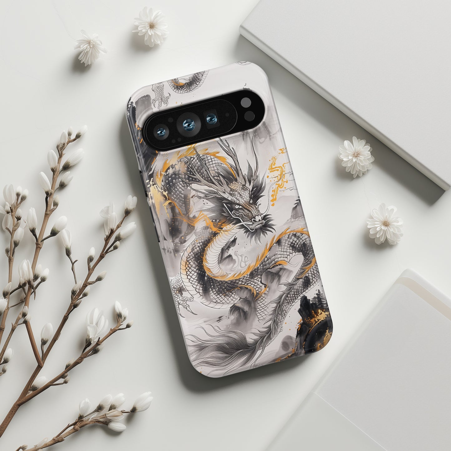 Chinese Watercolor Dragon Design Phone Case for Google Pixel