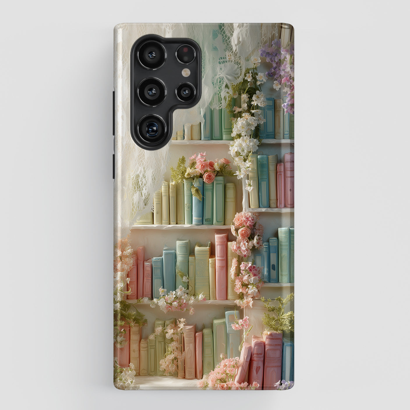 Colorful Floral Bookcase Design Phone Case for Galaxy S series Phones