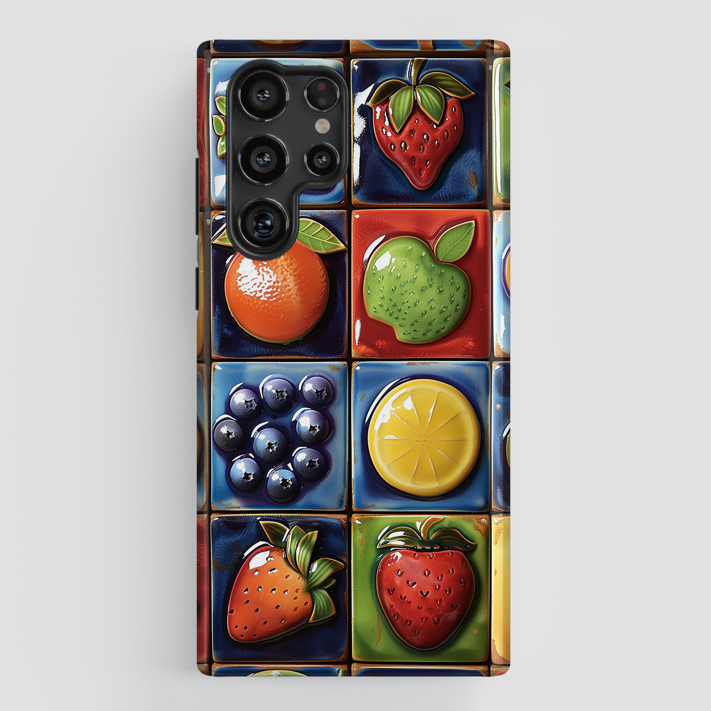 Colorful Fruit Tiles Design Case for Galaxy S series Phones