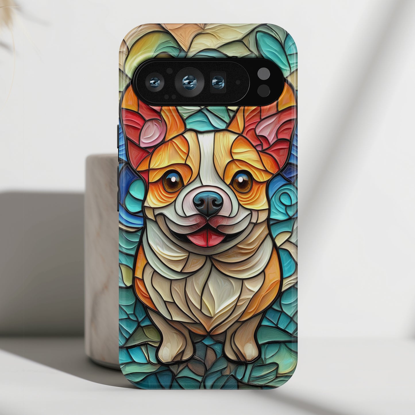 Colourful Corgi Stained Glass Design Phone Case for Google Pixel
