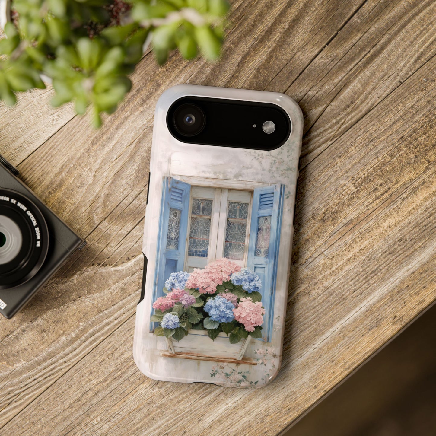 The Provence Window โ Hydrangea Design iPhone Case