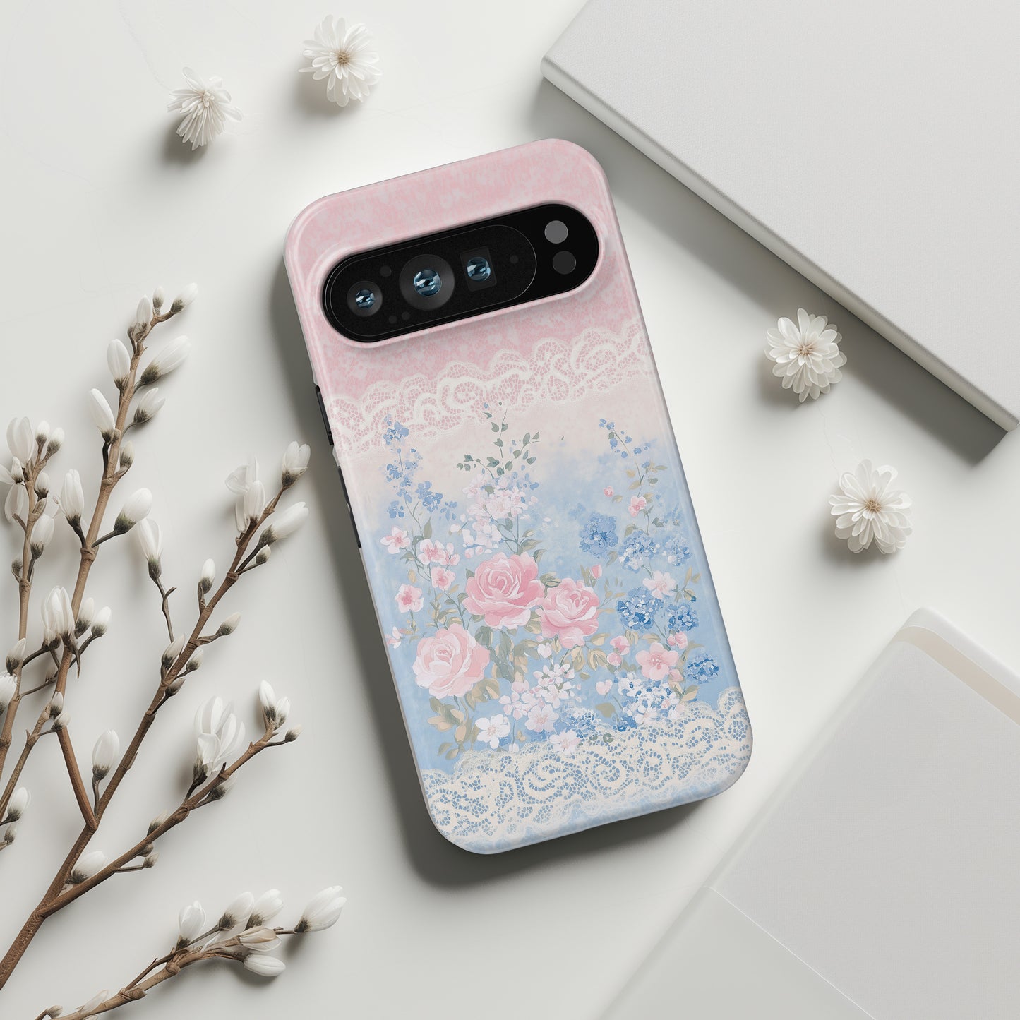 Coquette Chic Floral Lace Pattern Design Phone Case for Google Pixel
