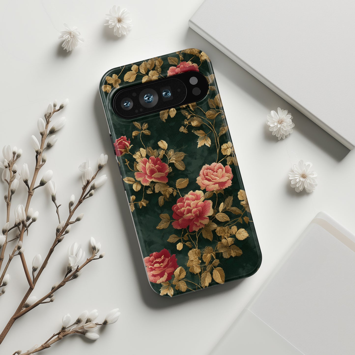 Crimson Bloom Design Phone Case for Google Pixel