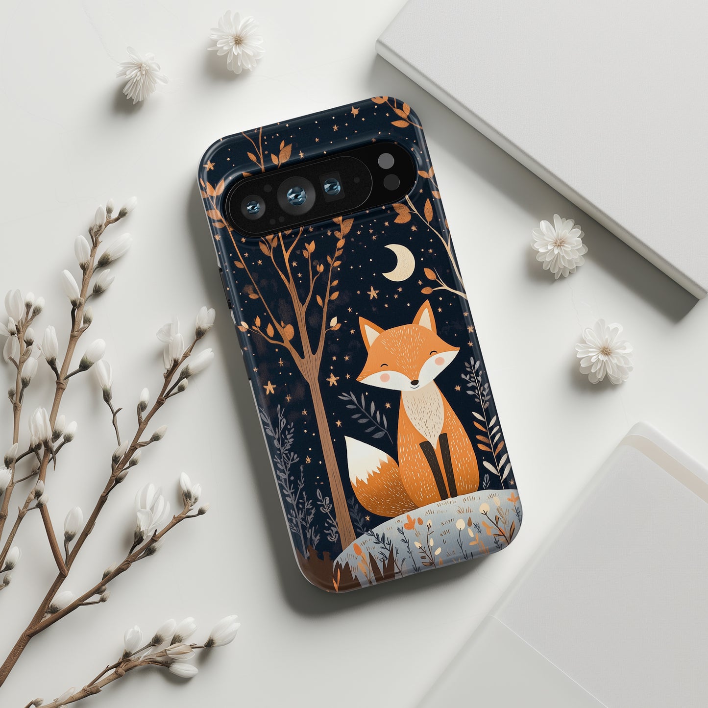 Cute Fox in Whimsical Forest Design Phone Case for Google Pixel