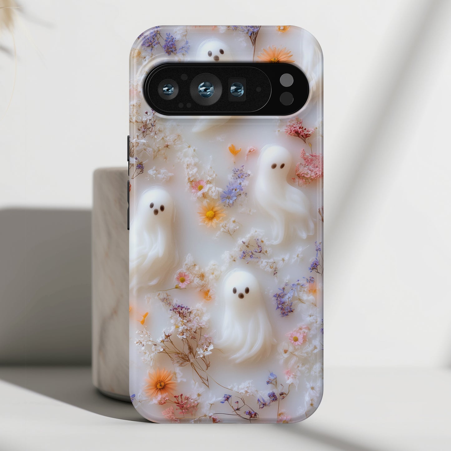 Cute Ghost Floral Design Phone Case for Google Pixel
