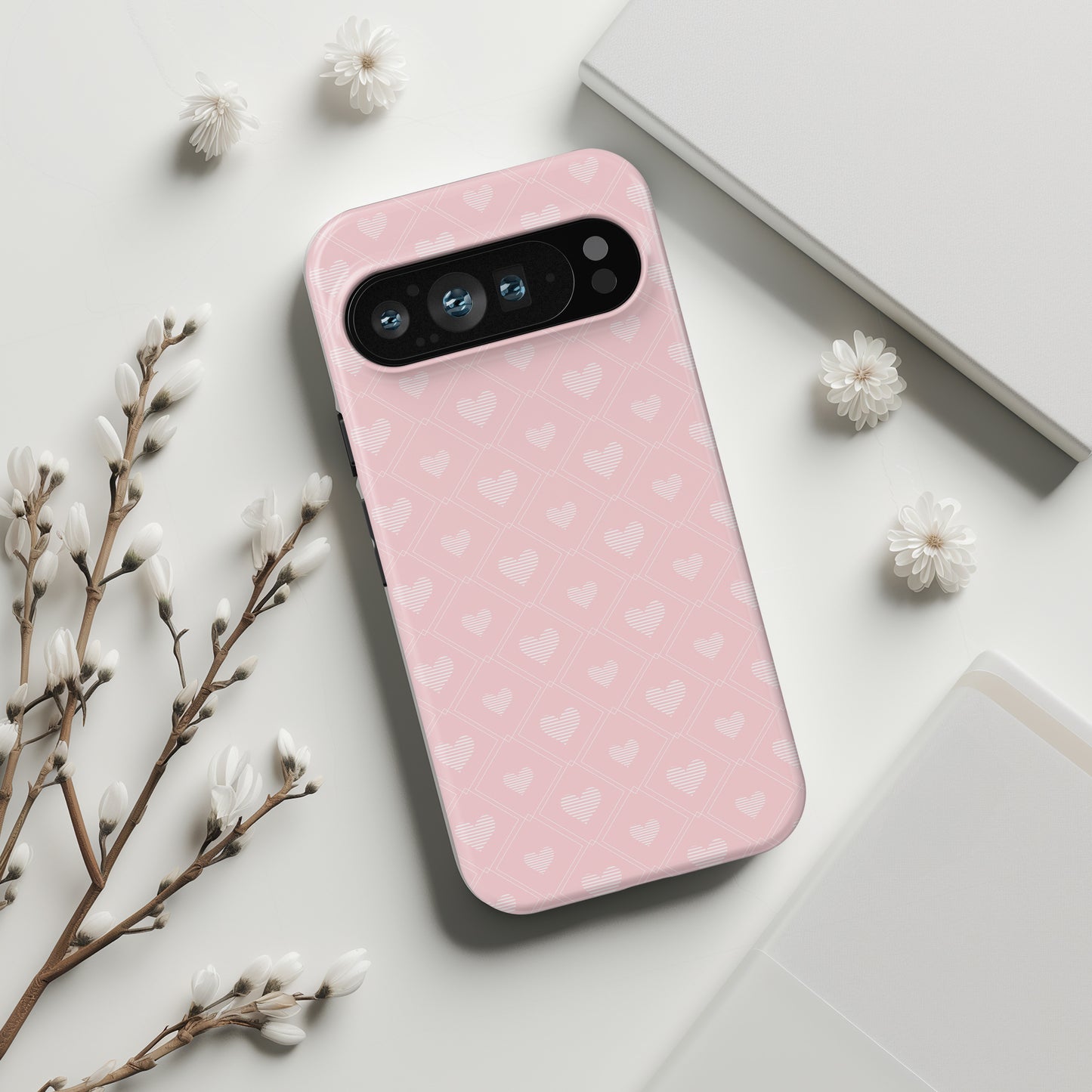 Cute Pink Hearts Pattern Design Phone Case for Google Pixel