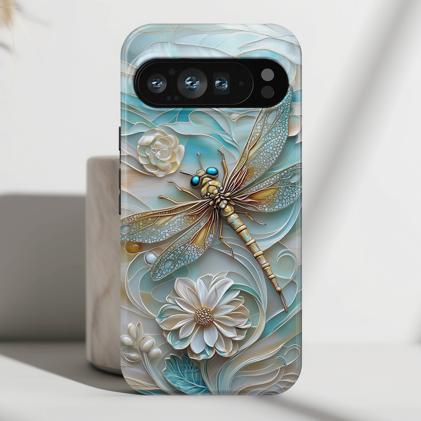 Dragonfly Stained Glass Art Phone Case for Google Pixel